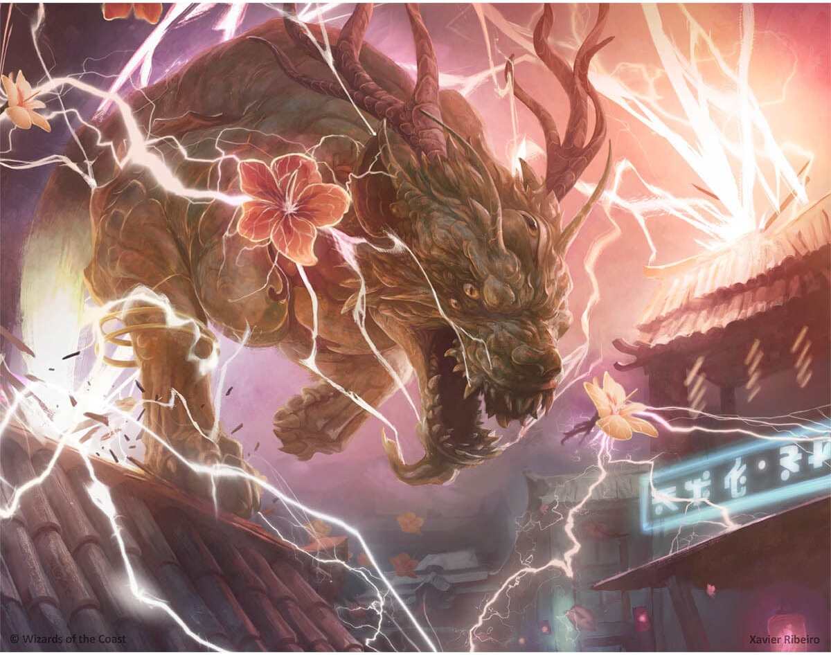 Thundering Raiju by Xavier Ribeiro from Kamigawa: Neon Dynasty (Backorder)