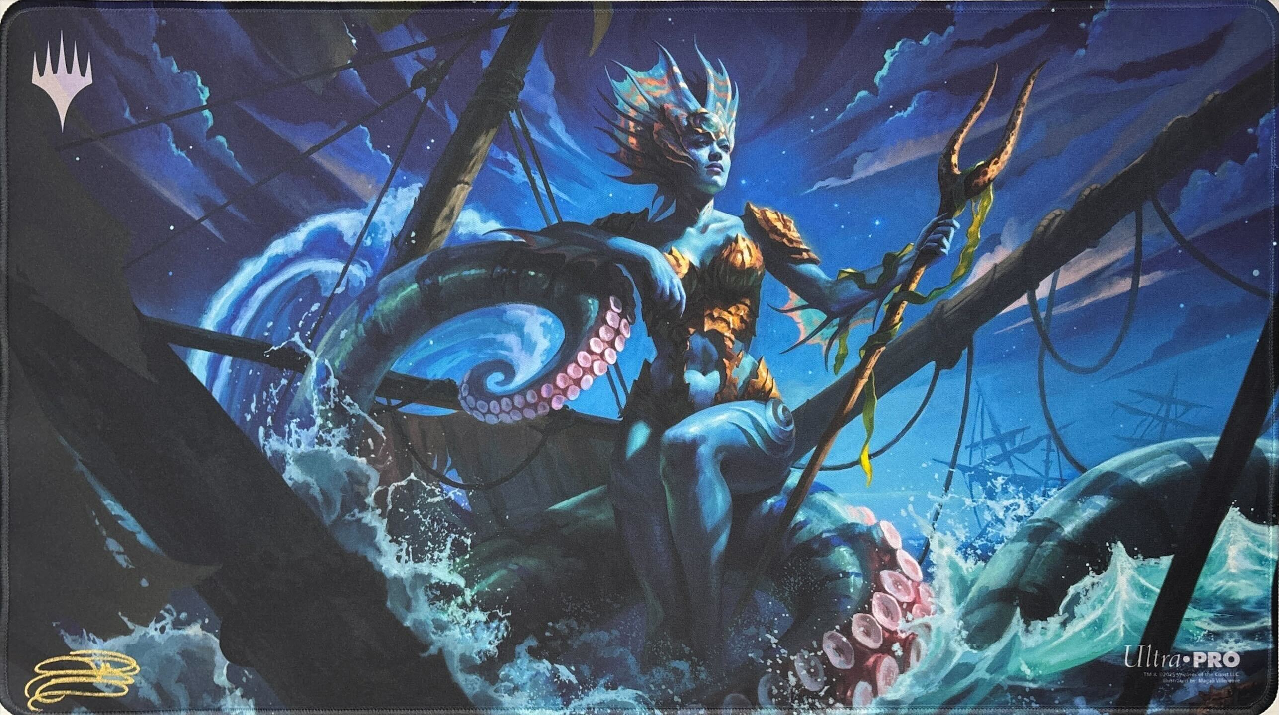 上げ潮、キオーラプレイマット（サイン入り）（ステッチ）（拡張アート）