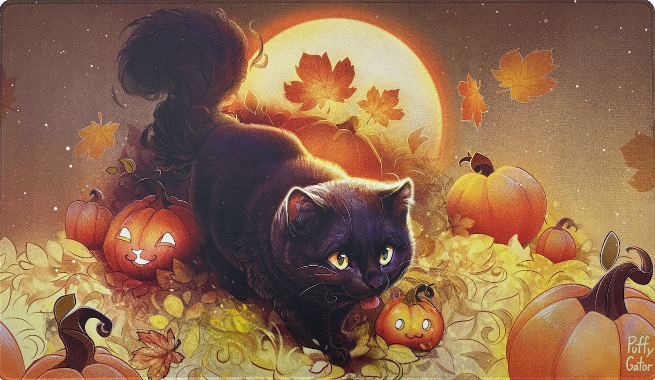 Halloween Cat (Nana Qi Original) Playmat (Stitched Edge)
