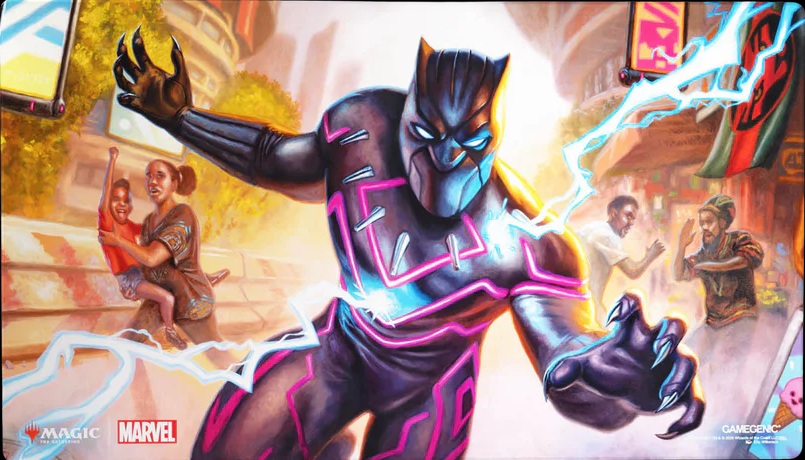 King T'Challa (shiny surface) Playmat (Stitched Edge)