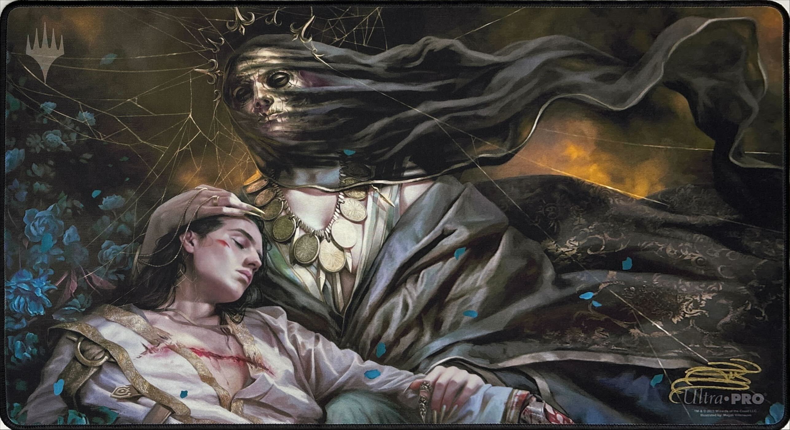 死の影プレイマット（サイン入り）（ステッチ）（拡張アート）