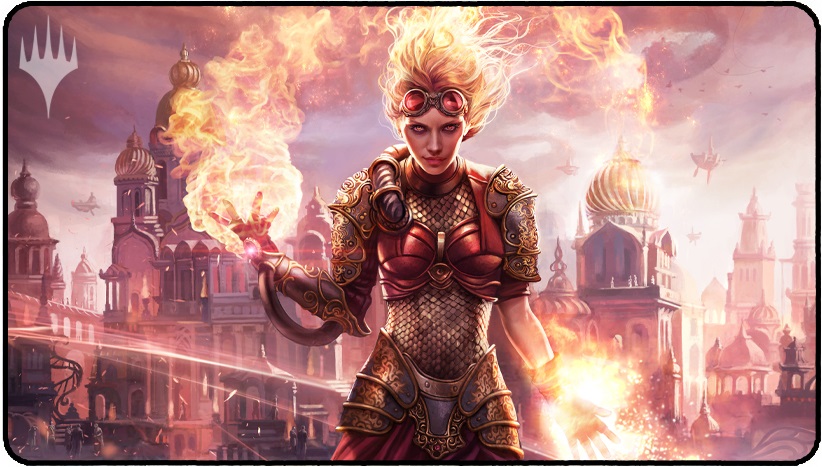 Chandra, Torch of Defiance Playmat (Signed) (Stitched Edge) (Extended Art)