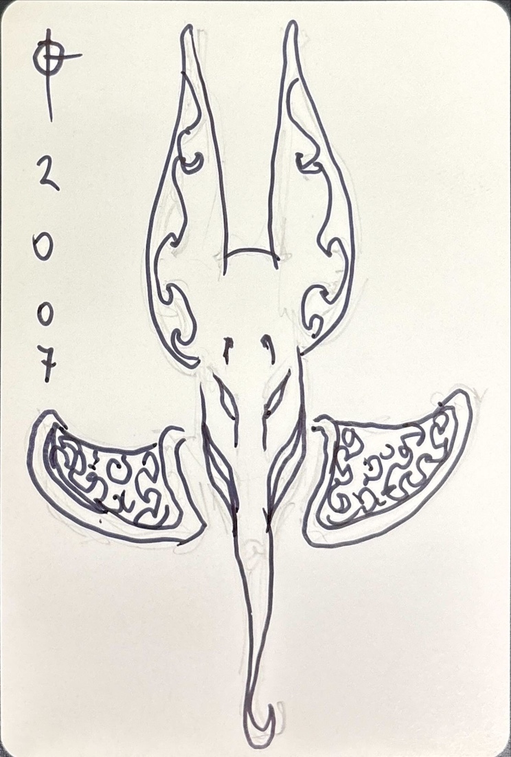 Daren Baderオリジナルスケッチ // ブランクカード