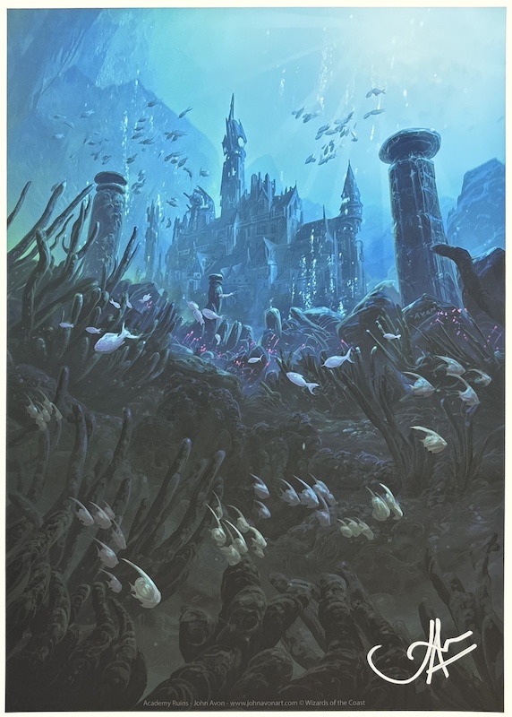 アカデミーの廃墟（サイン入り）（John Avon）ダブルマスターズ特殊カードより