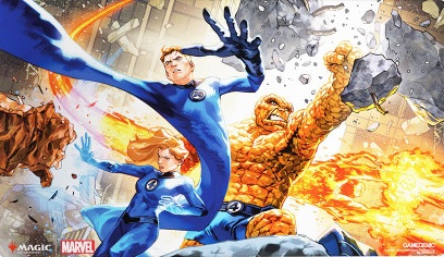 The Fantastic Four (shiny surface) Playmat (Stitched Edge)